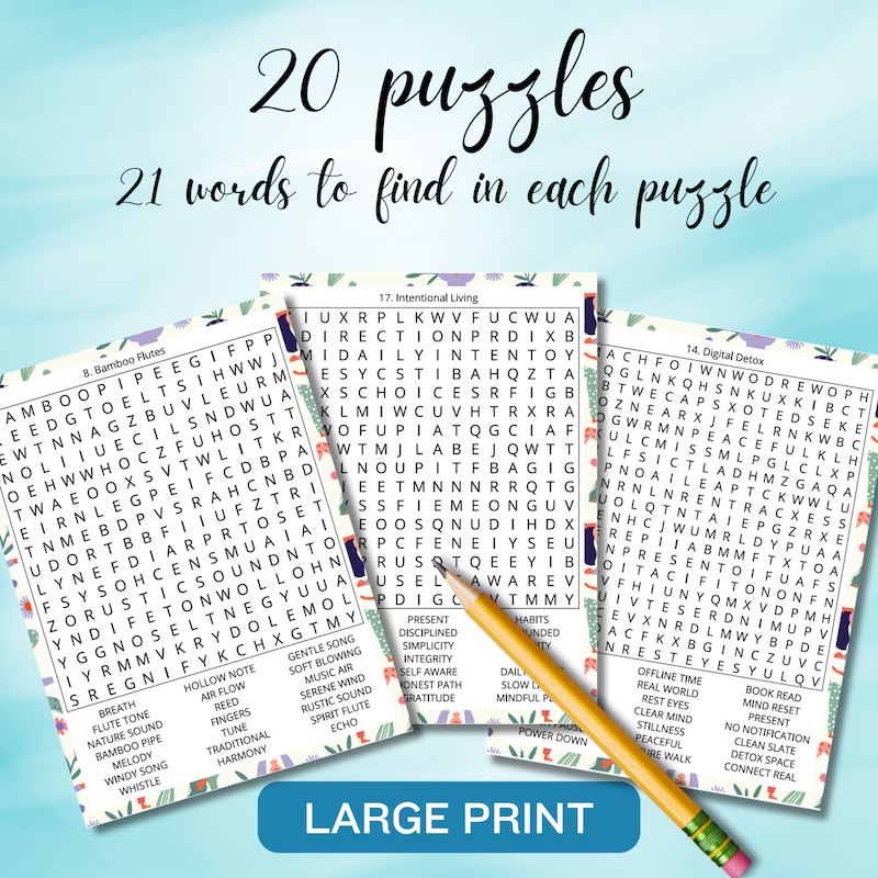 Mindful Moments "Relaxing Sounds" & "Zen Daily Life" Word Search - Image 3