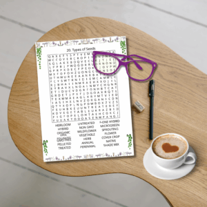 Gardening Fun - 20 Word Search Puzzles. Large print, fun for teens, adults & seniors