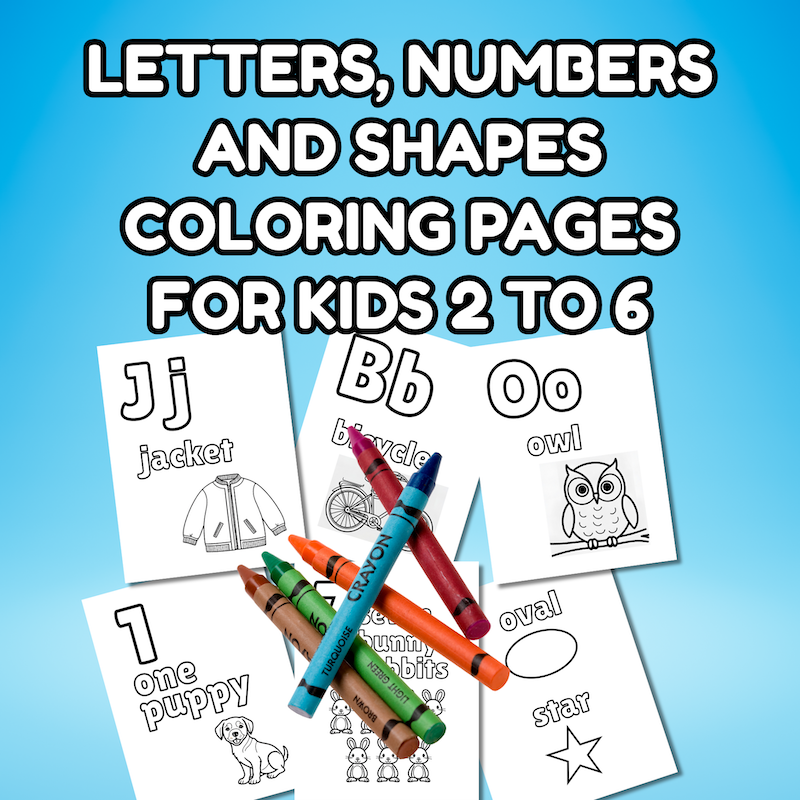 Letters, Numbers and Shapes: Coloring Book For Kids 2 to 6 - Image 2