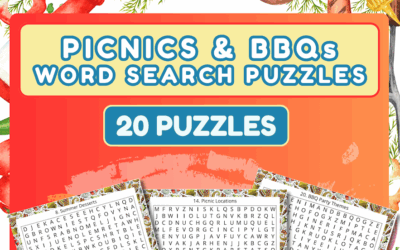 Picnics & BBQs Word Search – 20 Puzzles