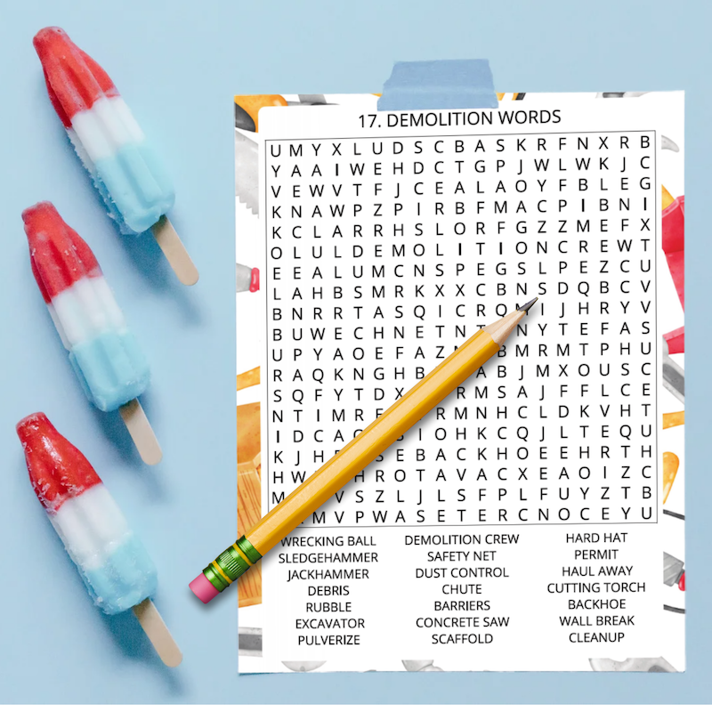 Construction & Building Word Search Puzzles