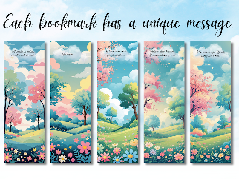 30 Printable Inspirational Bookmarks Adorned With Peaceful Trees & Clouds - Image 2