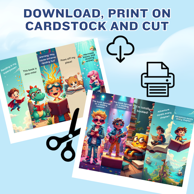 100 Colorful, Cute and Fun Printable Bookmarks for Kids. - Image 2