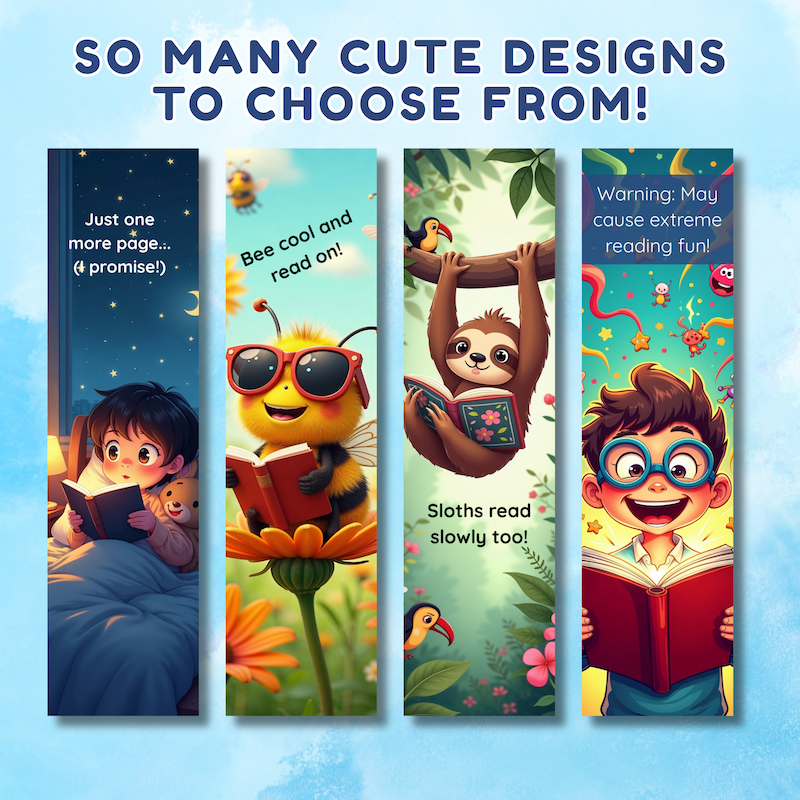 100 Colorful, Cute and Fun Printable Bookmarks for Kids. - Image 3