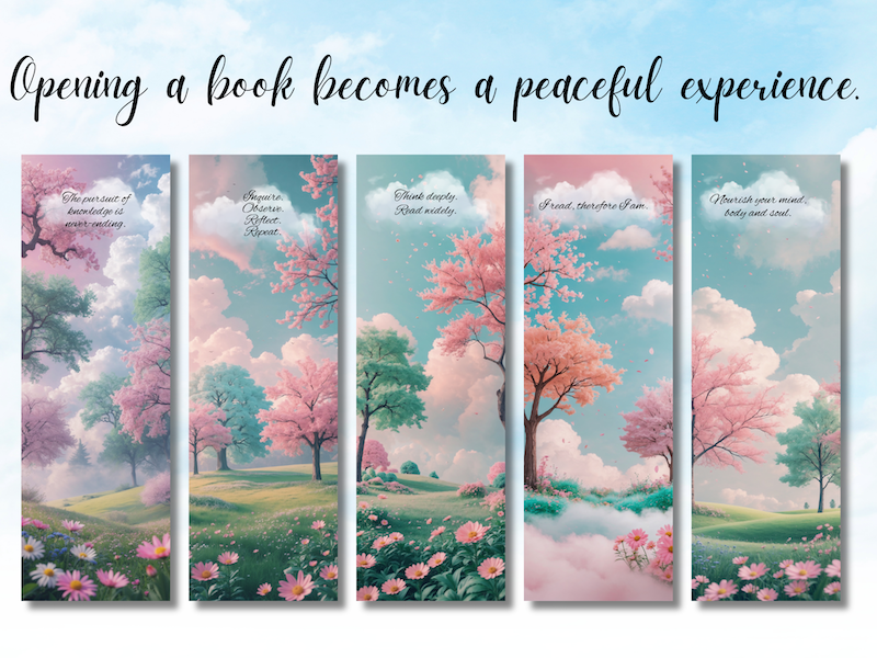 30 Printable Inspirational Bookmarks Adorned With Peaceful Trees & Clouds - Image 4