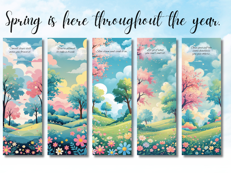 30 Printable Inspirational Bookmarks Adorned With Peaceful Trees & Clouds - Image 5