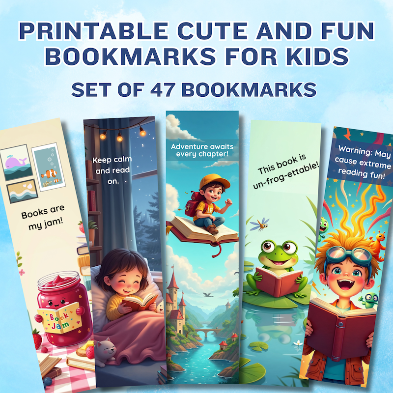 Cute kids' bookmarks. Teacher resource.