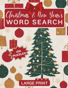 Christmas & New Year's Word Search 100 Puzzles for all ages book Cover
