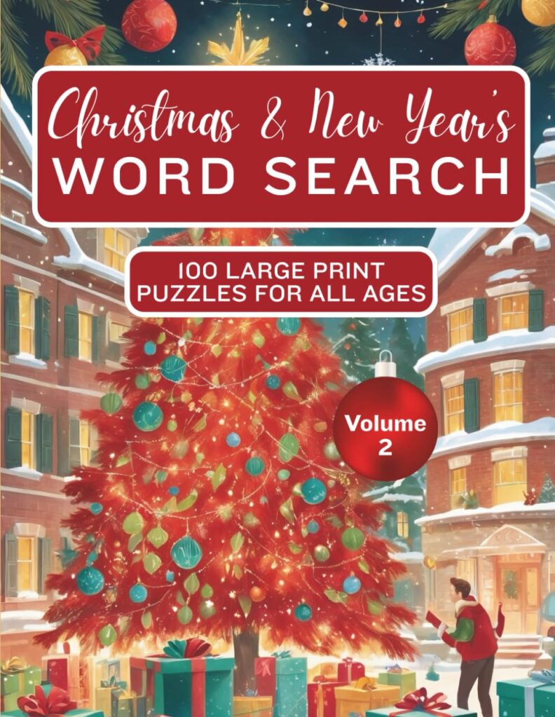 Christmas Word Search Volume 1 100 Large Print Winter Holiday Themes Puzzles Book Cover