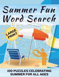 Summer Fun 2026 Word Search 100 Large Print Summery Puzzles Book Cover