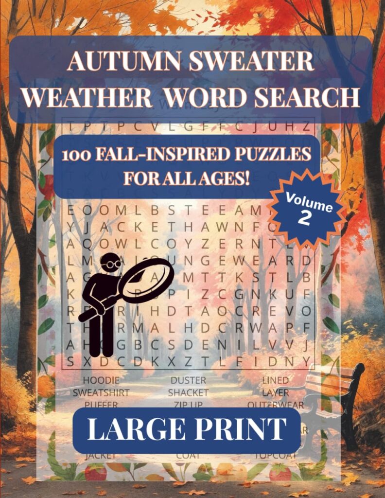 Autumn Word Search Sweater Weather Vol 2 100 Puzzles Cover