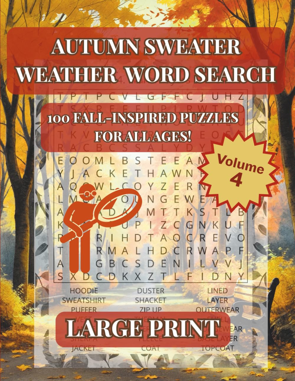 Autumn Word Search Sweater Weather Vol 4 100 Puzzles Cover