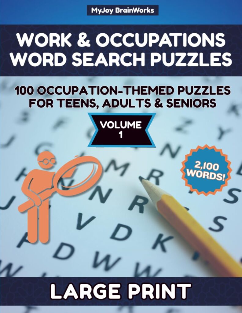Work & Occupations Volume 1 Word Search 100 puzzles Book Cover